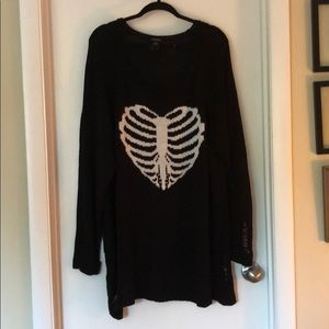 Distressed Black Torrid Sweater with rib cage